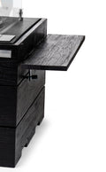 Houten Side Table Teak Black met 2 poeder coated/rubber steunen - 1 set = 2 stuks